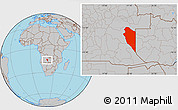 Gray Location Map of Lumbala N'Guimbo