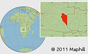 Savanna Style Location Map of Lumbala N'Guimbo