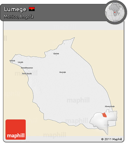 Classic Style 3D Map of Lumege, single color outside
