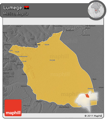 Physical 3D Map of Lumege, darken, desaturated