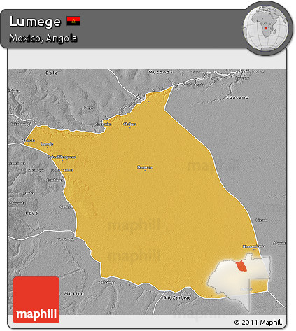 Physical 3D Map of Lumege, desaturated