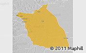 Physical 3D Map of Lumege, lighten, desaturated