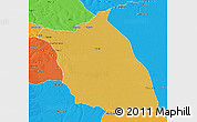 Physical 3D Map of Lumege, political outside