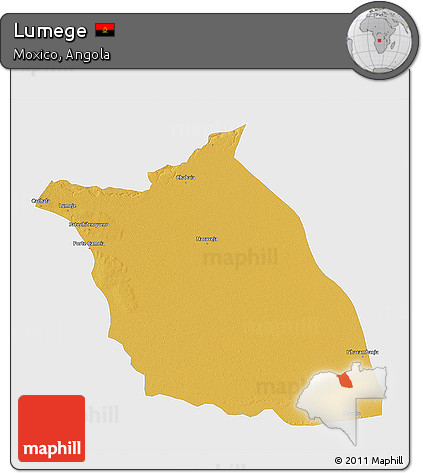 Physical 3D Map of Lumege, single color outside