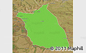 Political 3D Map of Lumege, satellite outside
