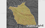 Satellite 3D Map of Lumege, darken, desaturated