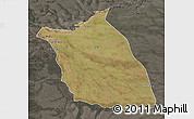 Satellite 3D Map of Lumege, darken, semi-desaturated