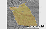 Satellite 3D Map of Lumege, desaturated