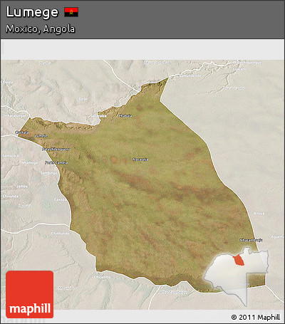Satellite 3D Map of Lumege, lighten