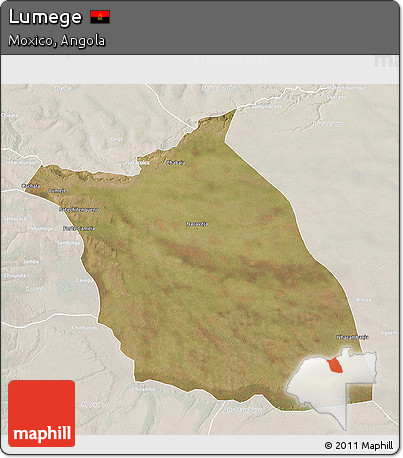 Satellite 3D Map of Lumege, lighten