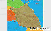 Satellite 3D Map of Lumege, political outside