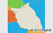 Shaded Relief 3D Map of Lumege, political outside