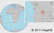 Gray Location Map of Lumege, within the entire country
