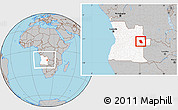 Gray Location Map of Lumege, highlighted country, within the entire country