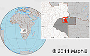 Gray Location Map of Lumege, highlighted country, highlighted parent region