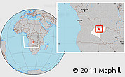 Gray Location Map of Lumege, highlighted parent region, within the entire country