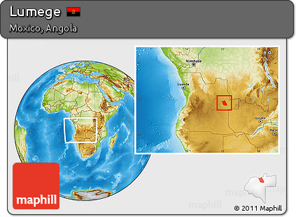 Physical Location Map of Lumege, within the entire country