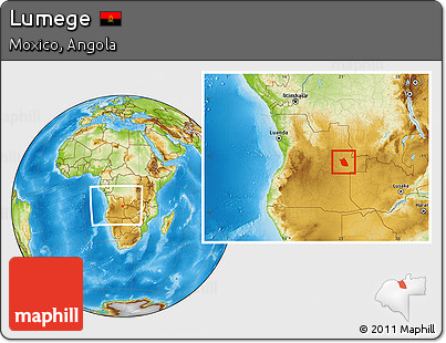 Physical Location Map of Lumege, within the entire country