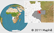 Satellite Location Map of Lumege, highlighted country, highlighted parent region