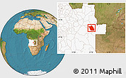 Satellite Location Map of Lumege, highlighted country