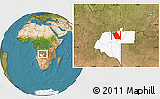 Satellite Location Map of Lumege, highlighted parent region