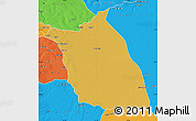 Physical Map of Lumege, political outside