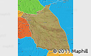 Satellite Map of Lumege, political outside
