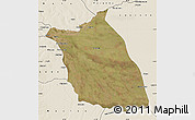 Satellite Map of Lumege, shaded relief outside
