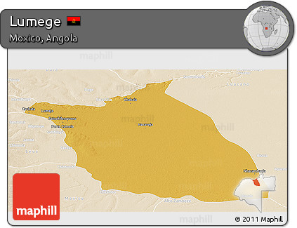 Physical Panoramic Map of Lumege, lighten