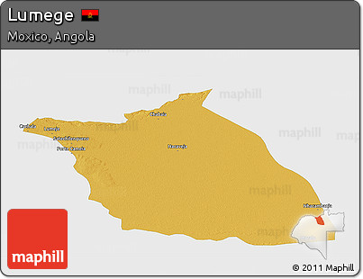 Physical Panoramic Map of Lumege, single color outside