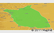 Political Panoramic Map of Lumege, physical outside