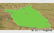 Political Panoramic Map of Lumege, satellite outside