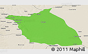 Political Panoramic Map of Lumege, shaded relief outside