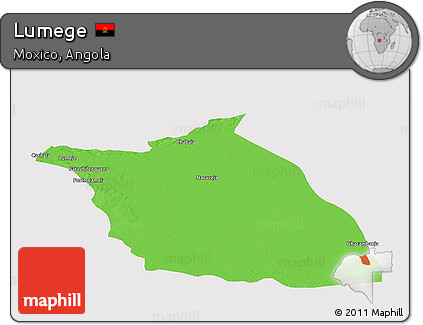 Political Panoramic Map of Lumege, single color outside