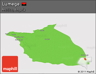 Political Panoramic Map of Lumege, single color outside