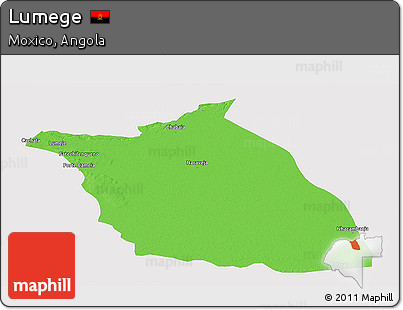 Political Panoramic Map of Lumege, single color outside