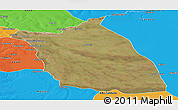 Satellite Panoramic Map of Lumege, political outside