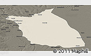 Shaded Relief Panoramic Map of Lumege, darken