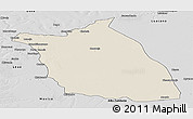 Shaded Relief Panoramic Map of Lumege, desaturated