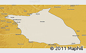 Shaded Relief Panoramic Map of Lumege, physical outside