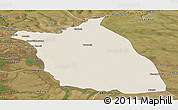 Shaded Relief Panoramic Map of Lumege, satellite outside