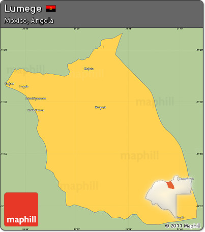 Savanna Style Simple Map of Lumege, single color outside