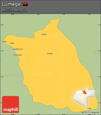 Savanna Style Simple Map of Lumege, single color outside