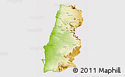 Physical 3D Map of Namibe, cropped outside