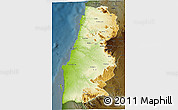 Physical 3D Map of Namibe, darken