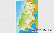 Physical 3D Map of Namibe, political outside