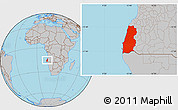Gray Location Map of Namibe
