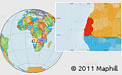 Political Location Map of Namibe