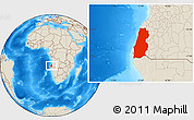 Shaded Relief Location Map of Namibe