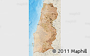 Satellite Map of Namibe, shaded relief outside